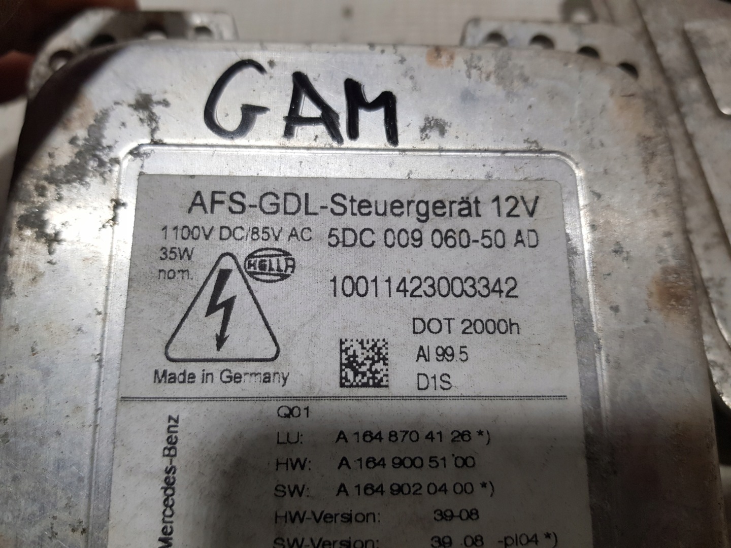 control unit XENON MERCEDES ML W164 GL X164 1648704126