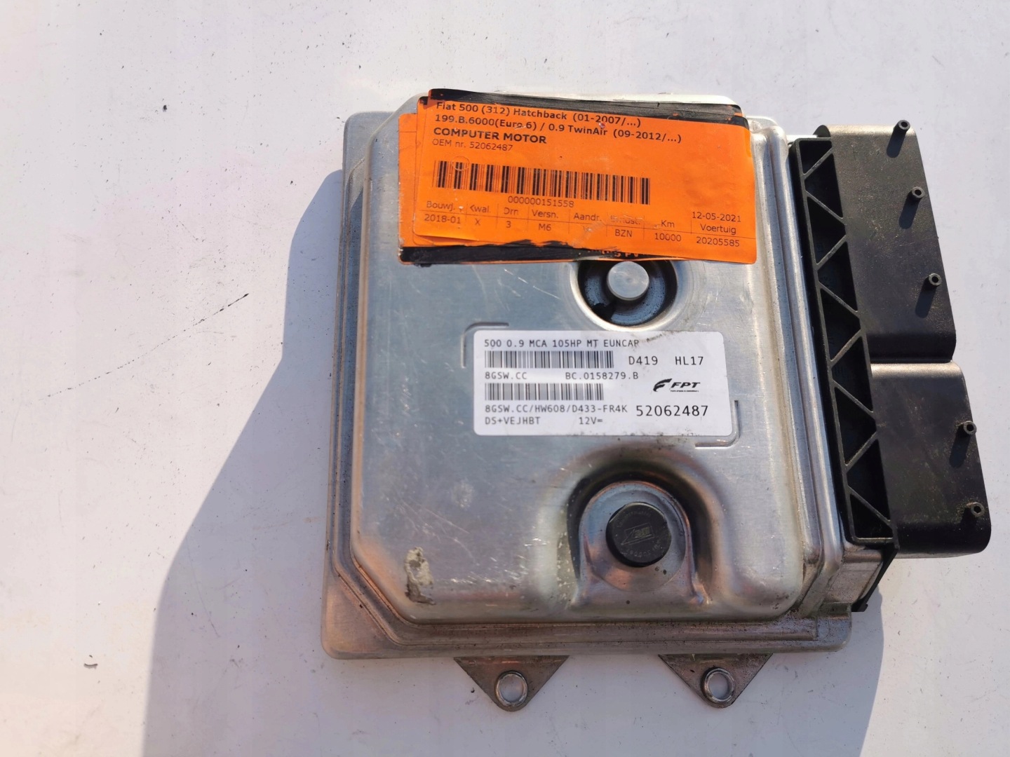 FIAT 500 0.9B 52062487 BC.0158279.B computer ECU