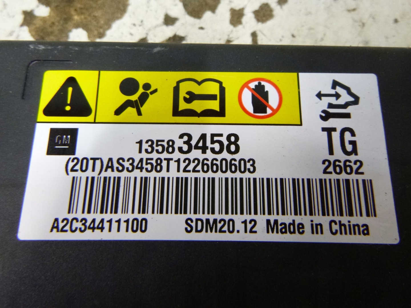 SENSOR module airbag CHEVROLET SPARK M300 13583458