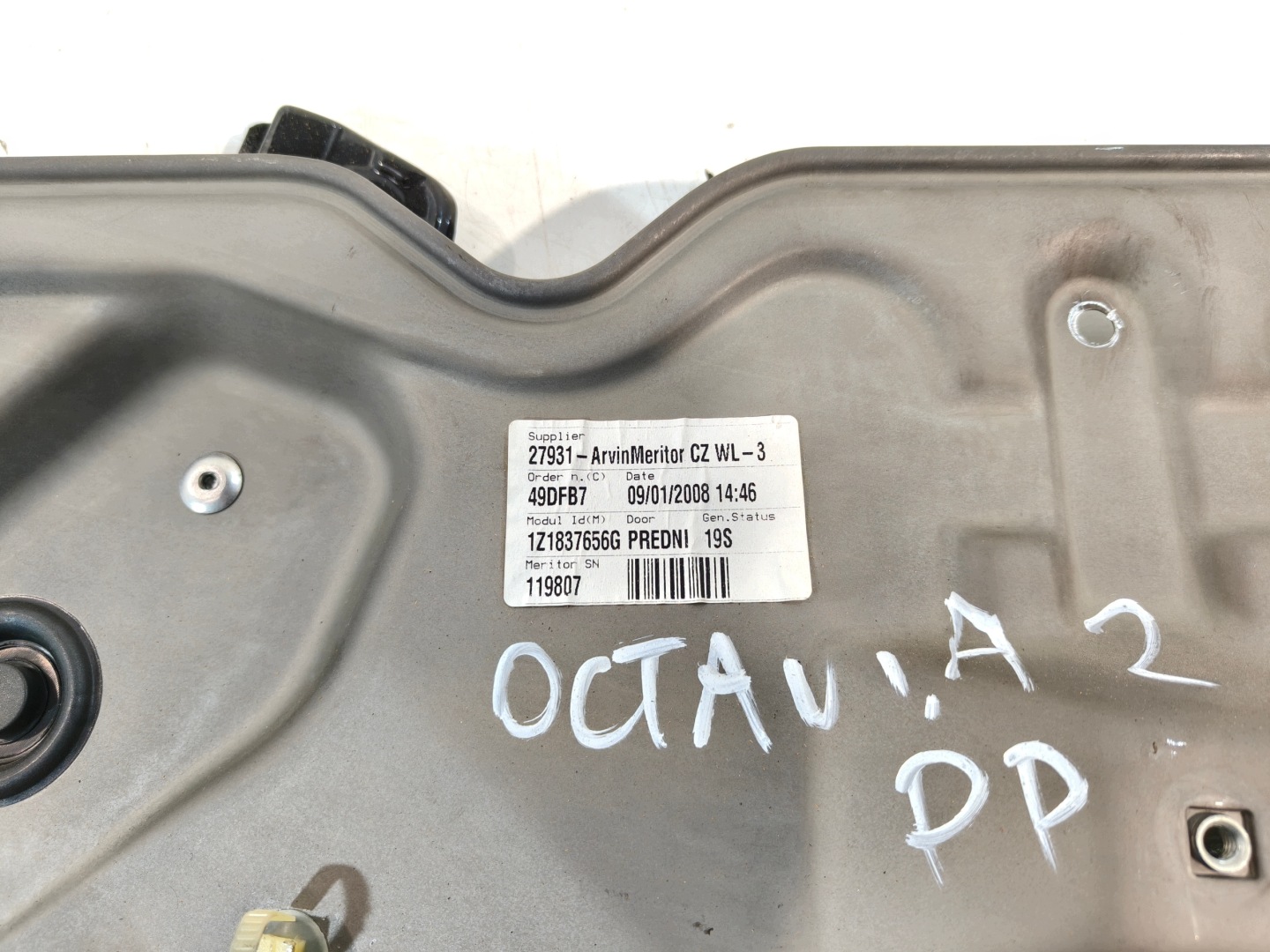 mechanism windows right front OE 119807 SKODA Octavia II 2 04-13