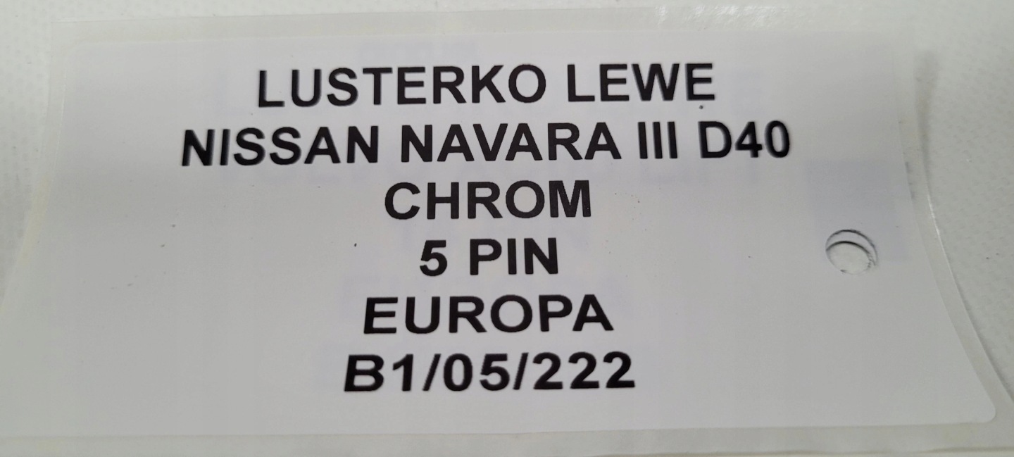 mirror left NISSAN NAVARA III D40 5 PIN EUROPA