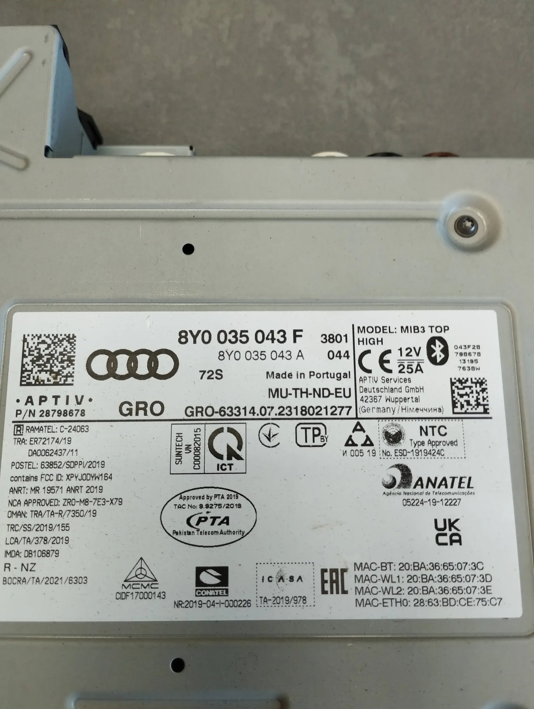 Audi S3 A3 8Y RADIO Navigation 8Y0035043F