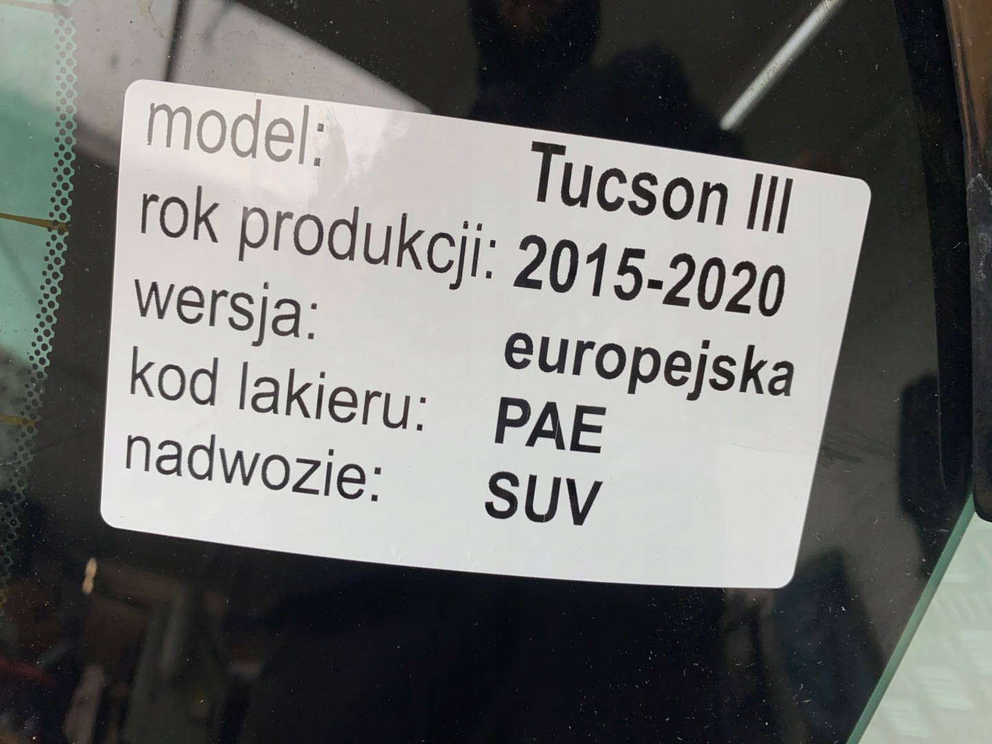 HYUNDAI TUCSON III 15-18 boot doors boot rear part LADNA below colour PAE
