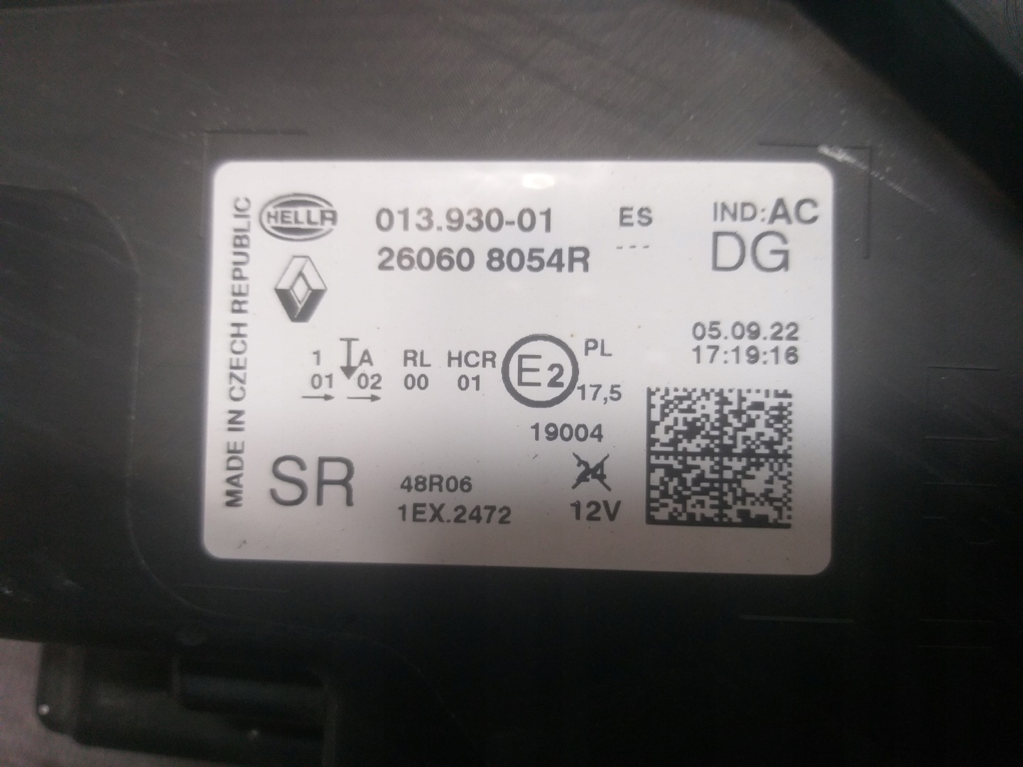 light front left RENAULT CAPTUR II 2 FULL LED 260608054R