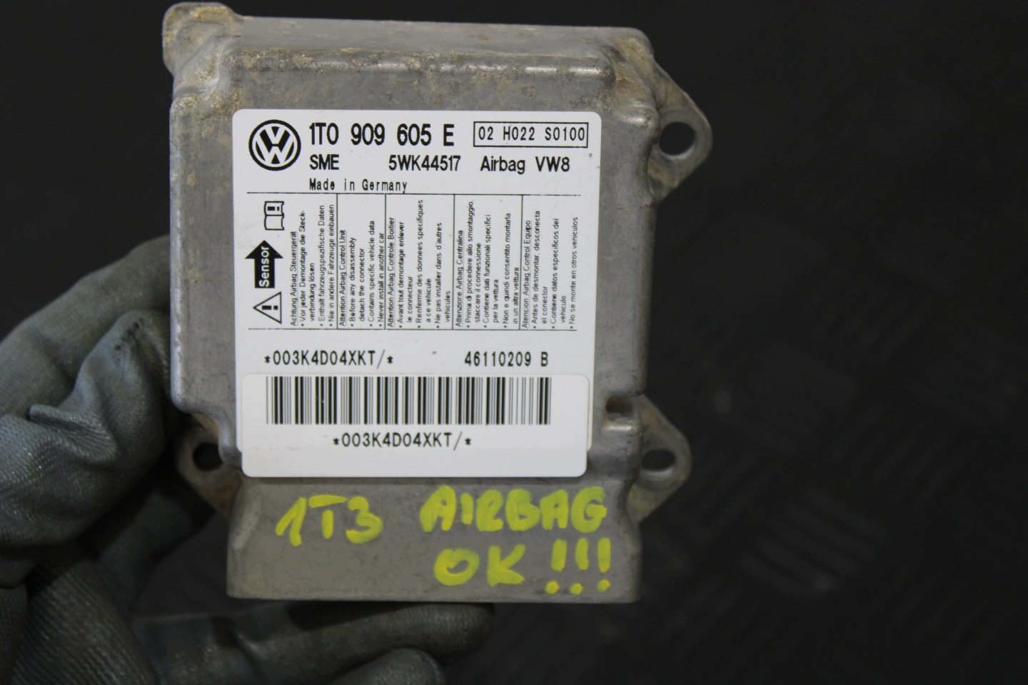 modulo SENSOR airbag 1T0909605E VW TOURAN 1T3 1T0 LIFT
