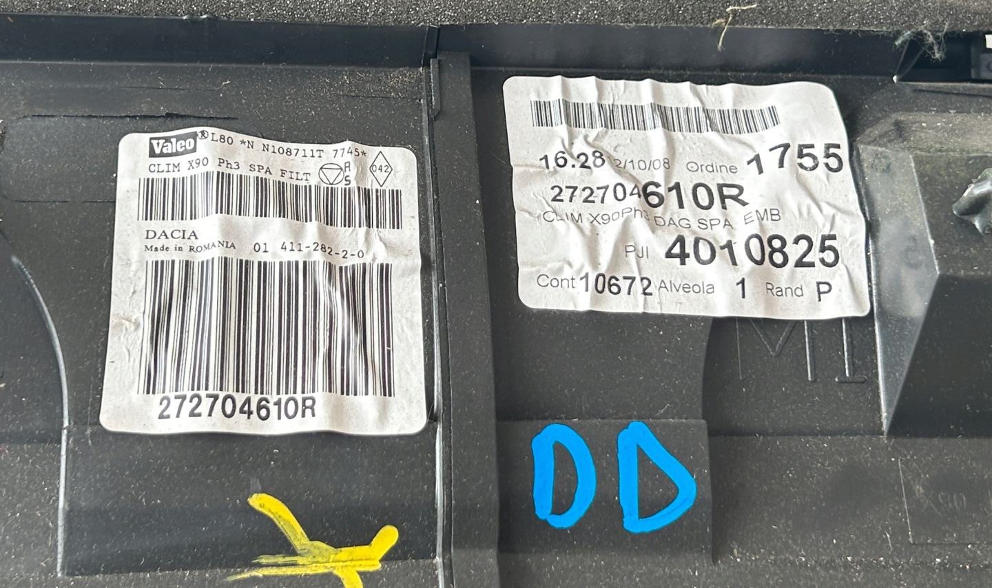 heater heating DACIA DUSTER and 10- 272704610R