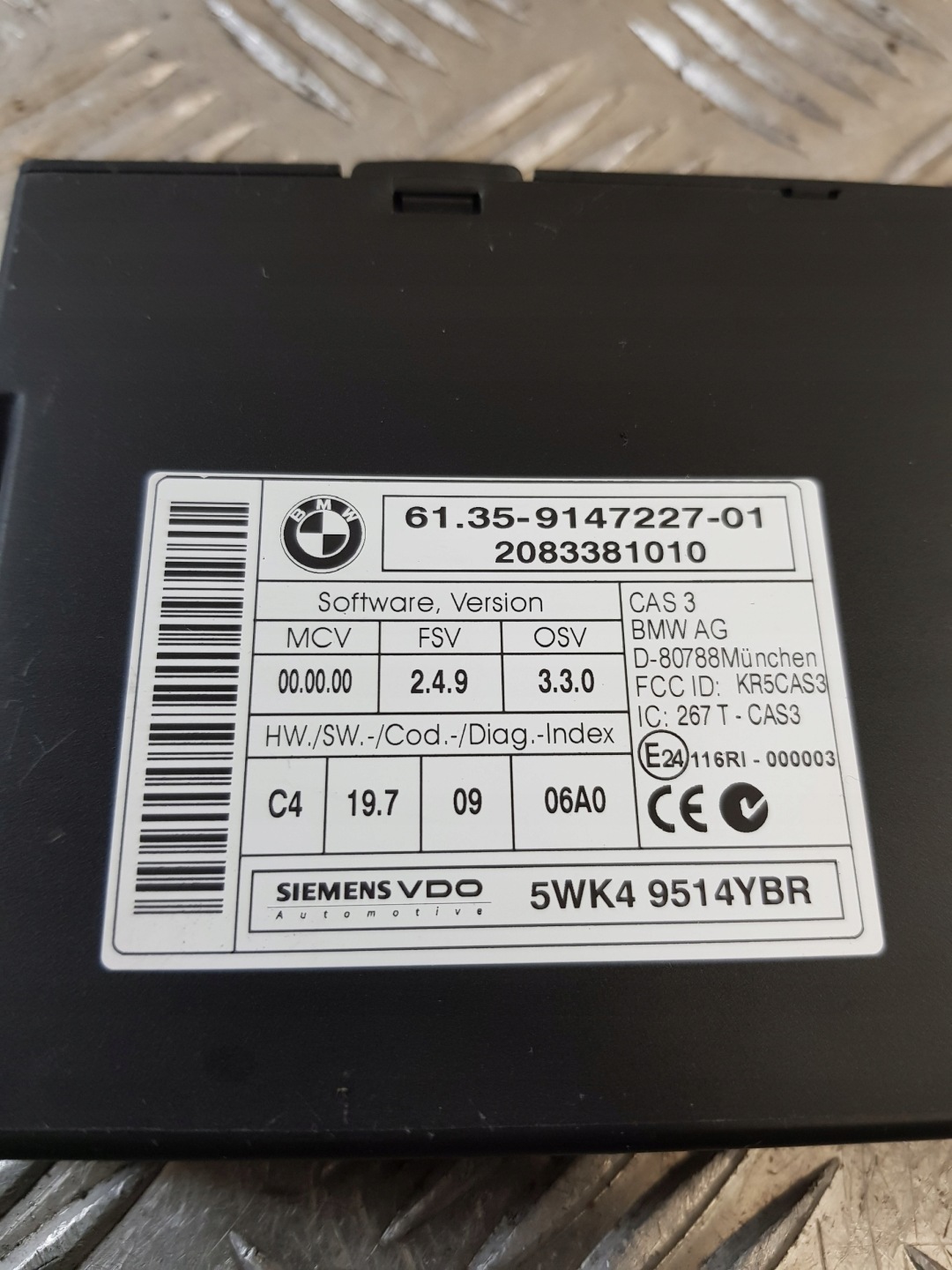 module control unit CAS 3 9147227 BMW E60 LIFT