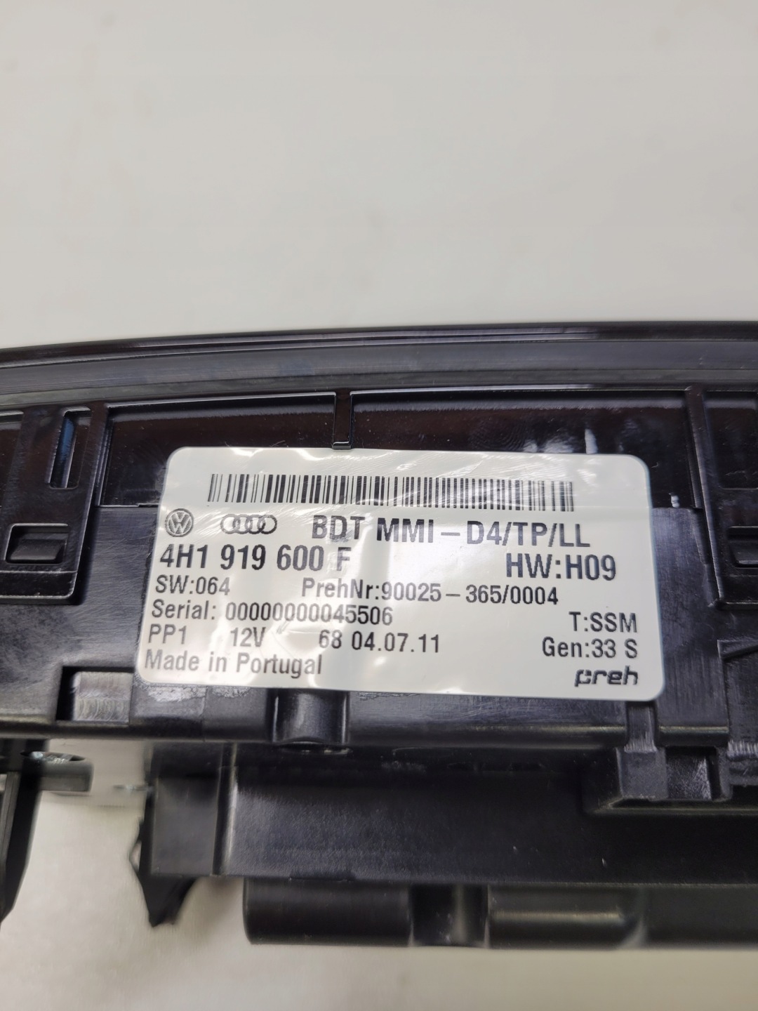 control panel MMI AUDI A8 D4 4H1919600F