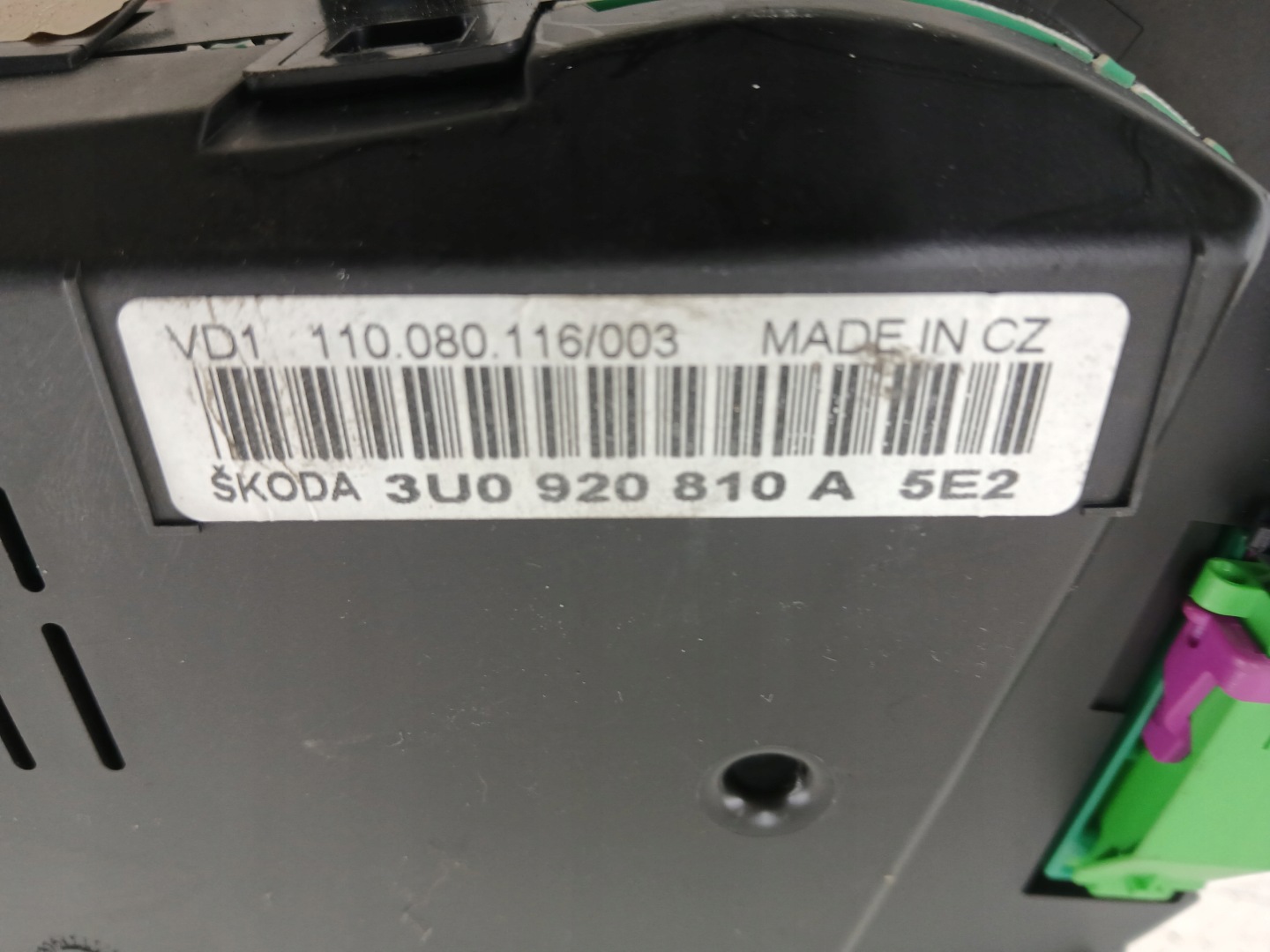 SKODA SUPERB and 1.9 TDI dials dials 3U0920810A