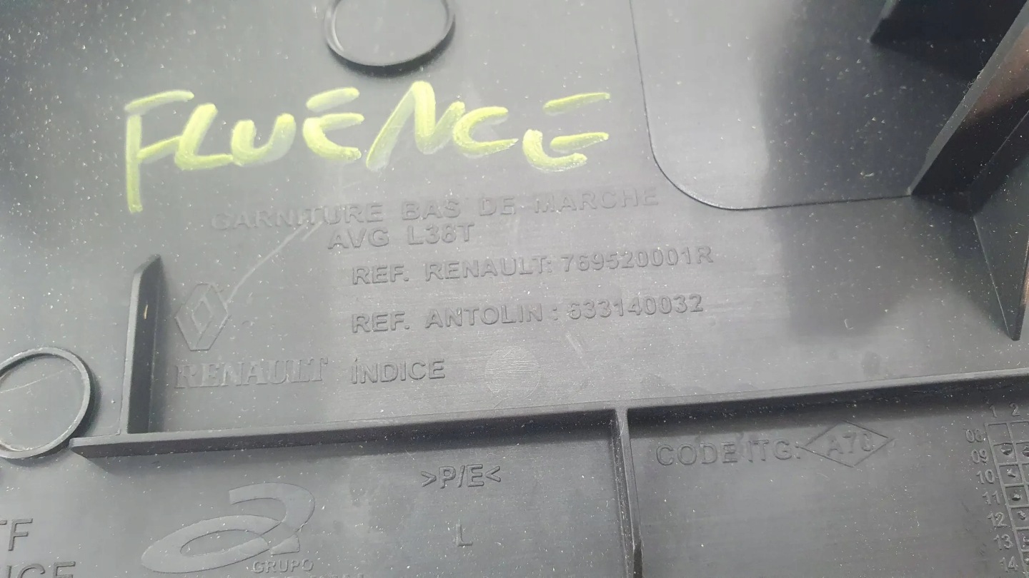 Renault Fluence 769520001r- cap of the threshold left front inner