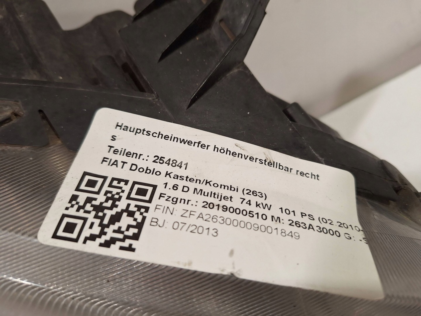 light front right 51810671 FIAT DOBLO II 10
