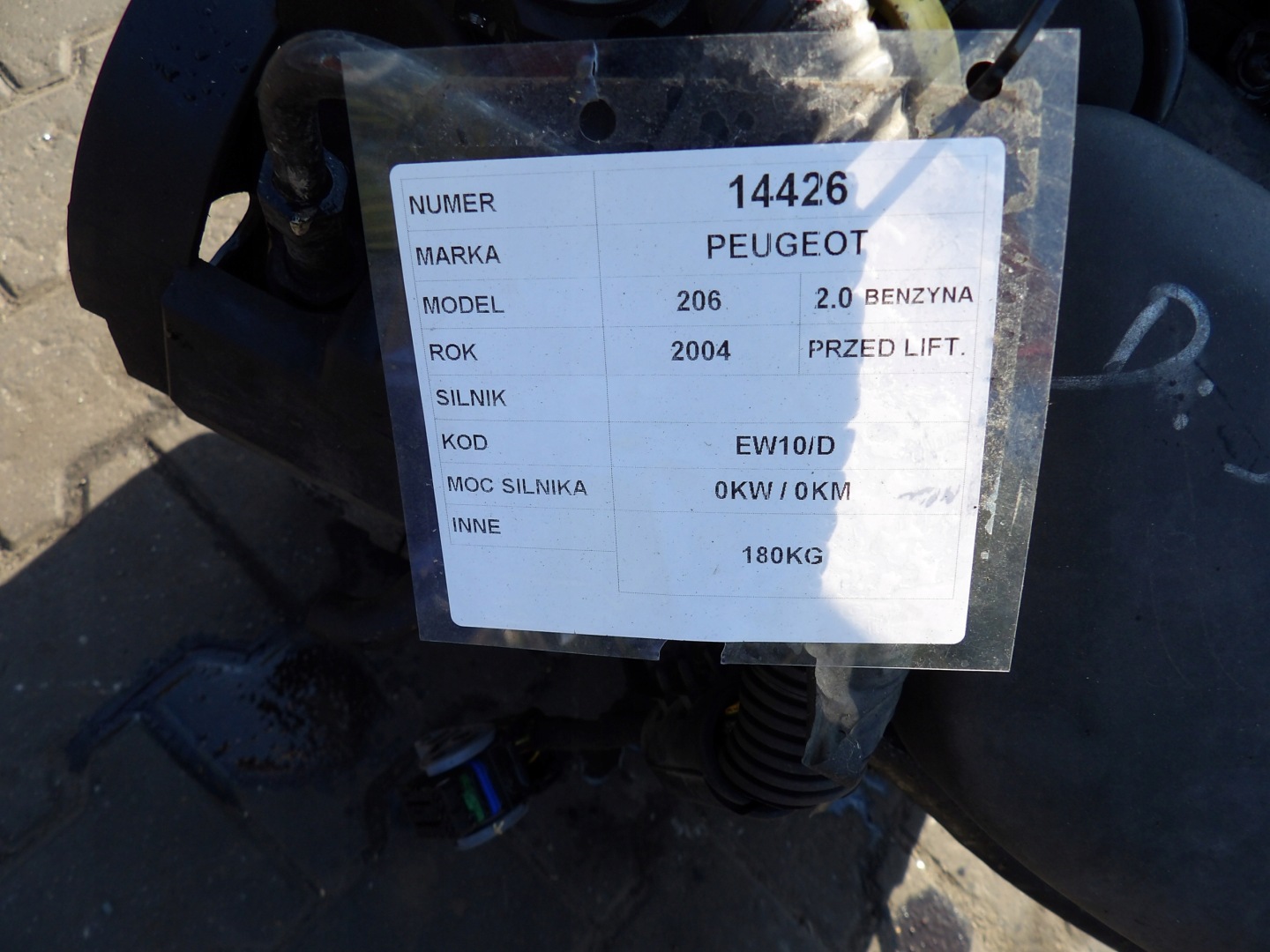 Peugeot 206 engine 2,0 EW10/D