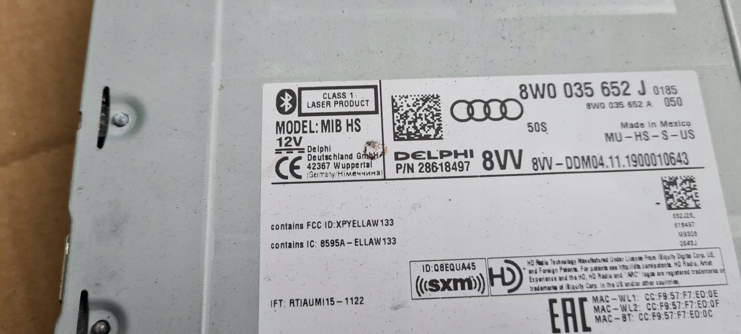 Q5 80A SQ5 module control unit player navigation devices 8W0035652J A4 B9 8W A5