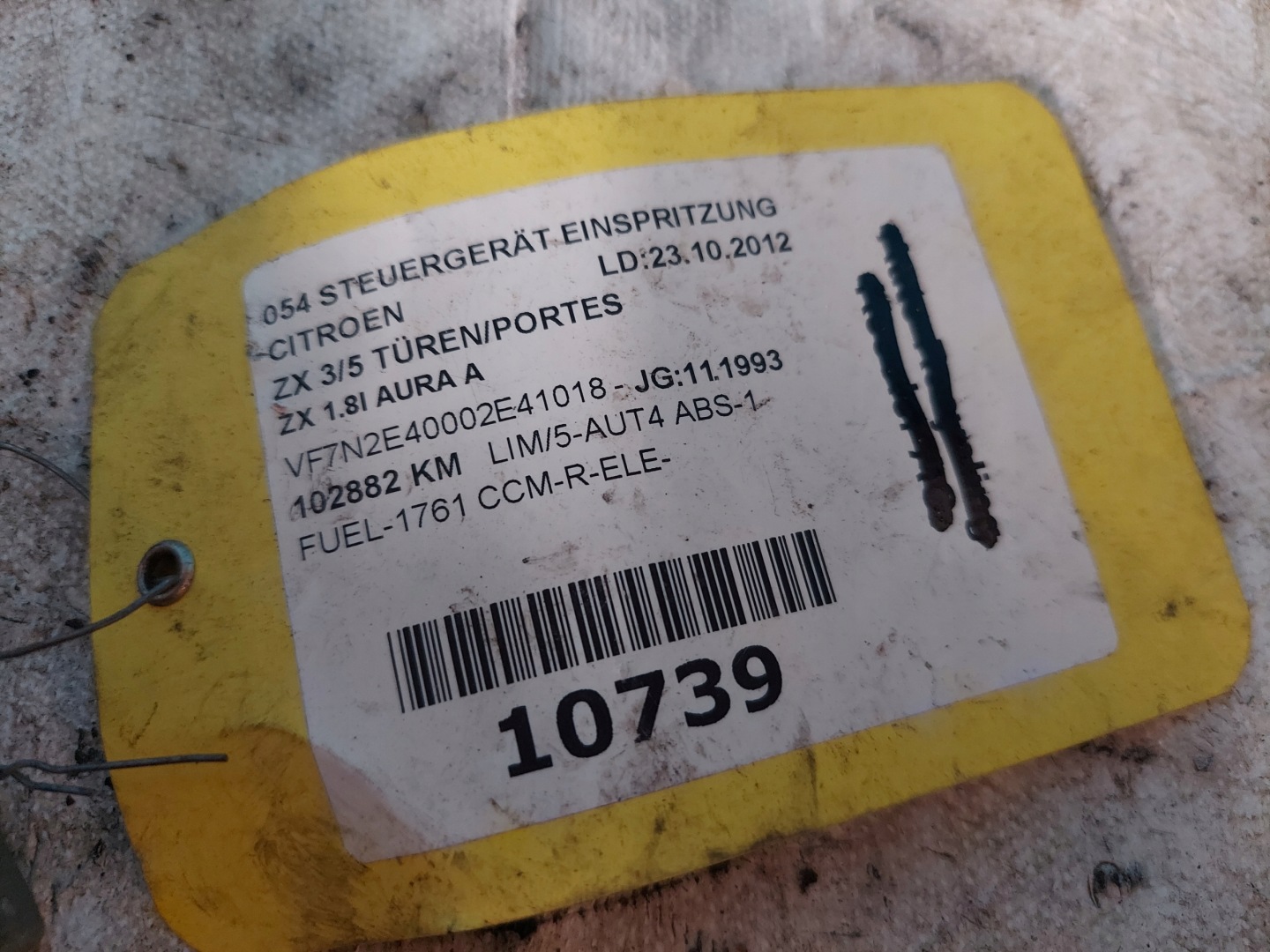 CITROEN ZX 1.8 B IAW8P10 unité de commande électronique uce moteur