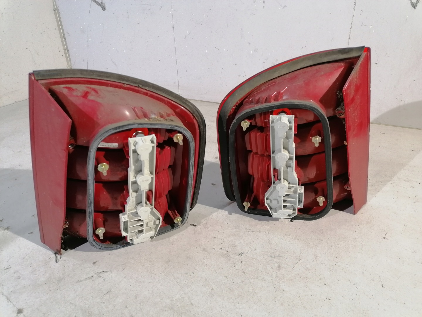 Skoda Fabia and sedan lights left and right rear part