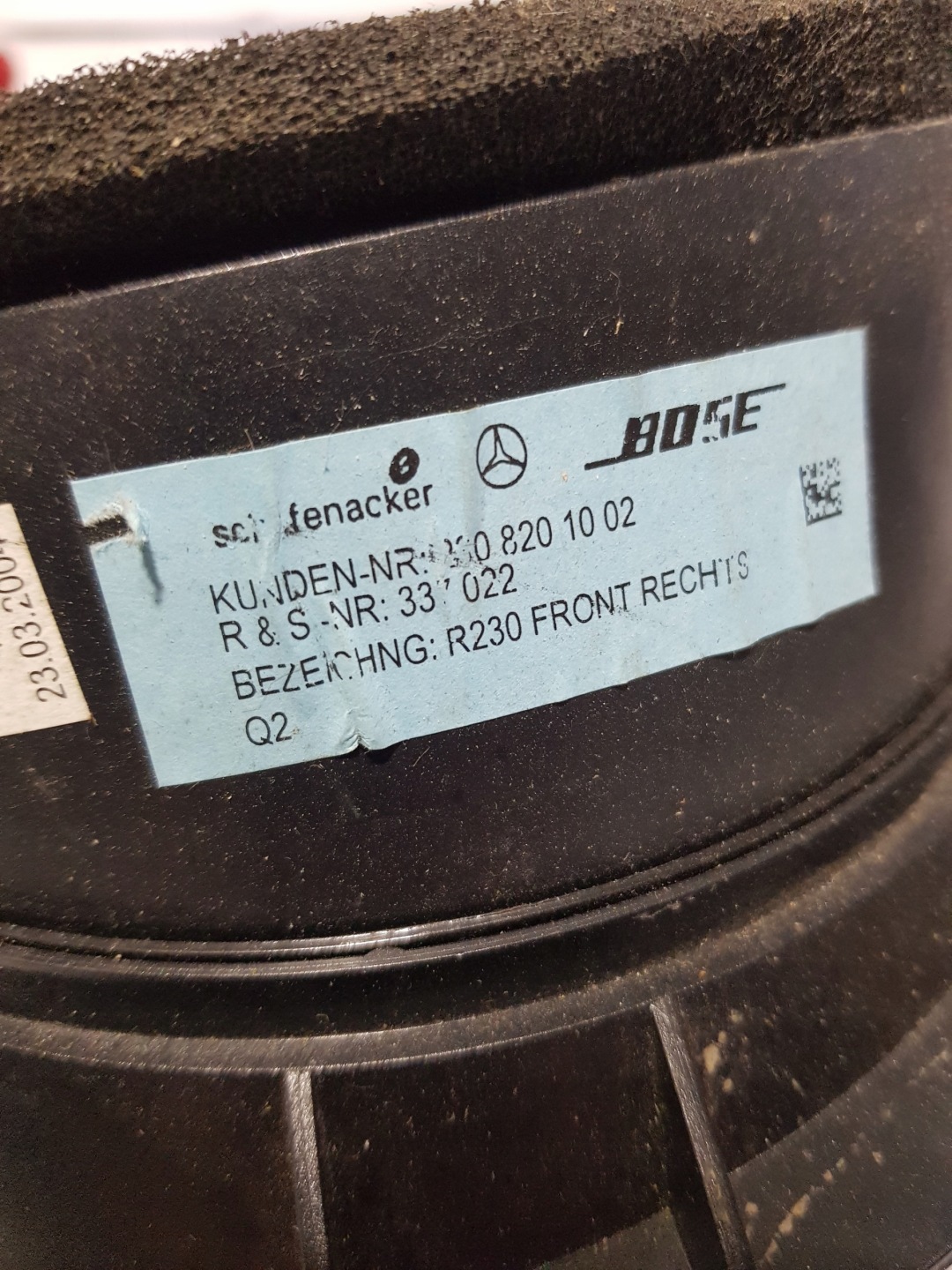 speaker door right BOSE MERCEDES SL R230