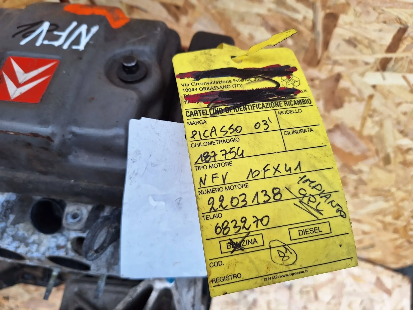 engine NFV Citroen Xsara Picasso 1.6 8V