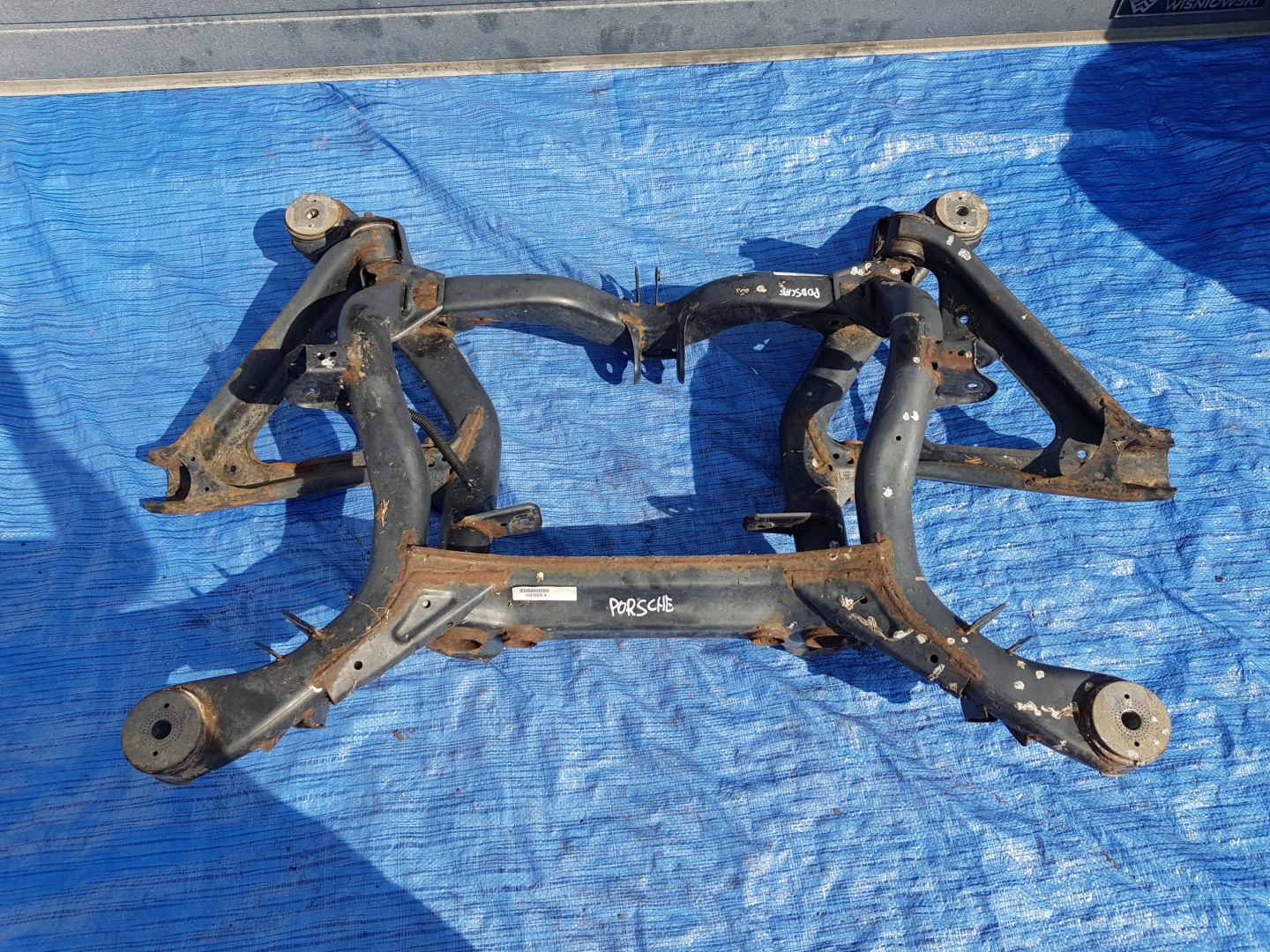 axle beam rear part PORSCHE CAYENNE 7P II 4.8 TURBO sider subframe axle beam