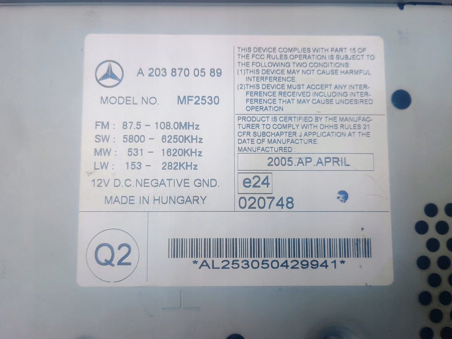 RADIO MERCEDES W211