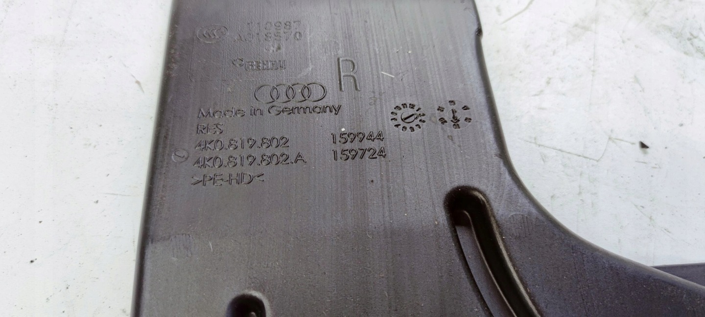 drain POWIETRZNY TUNEL right AUDI A6 C8 4K0819802A