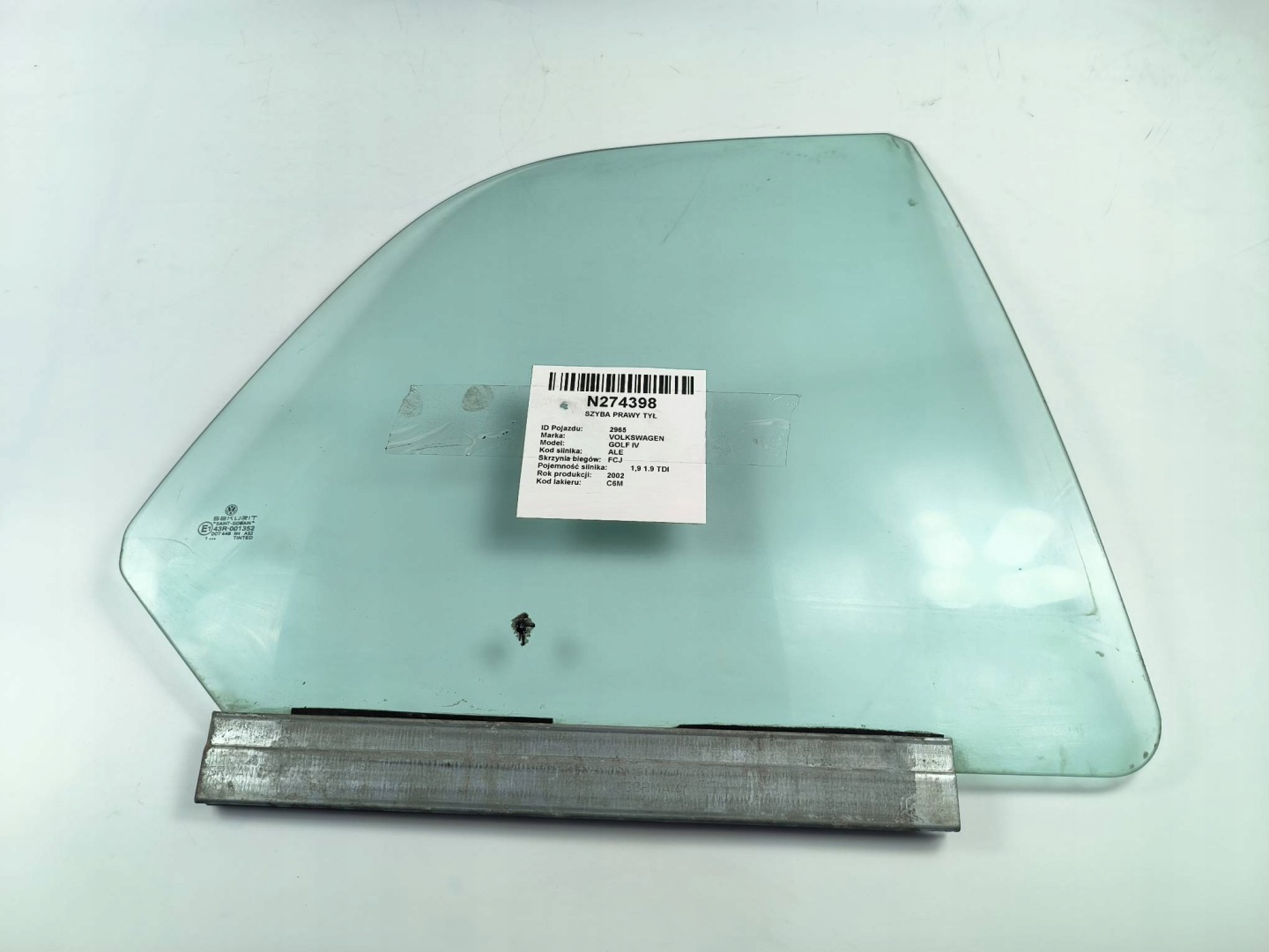 window right rear part VOLKSWAGEN GOLF IV CABRIO