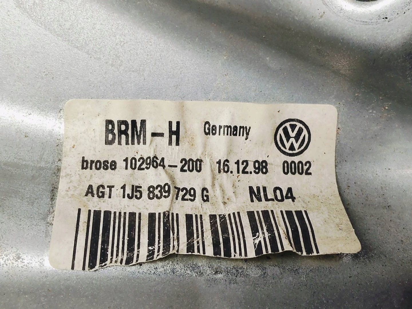 mechanism windows electrical left rear part Volkswagen Bora 1.9 TDI 1J5839755A
