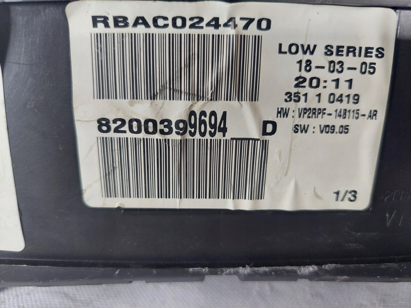 dials clock MEGANE II 1.6 16V 8200399694