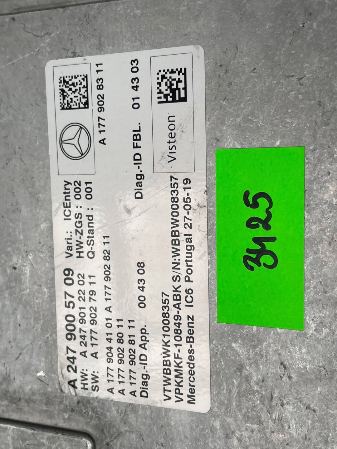 MERCEDES W247 Module Instruments tachymètre compte tours 2479005709 !J