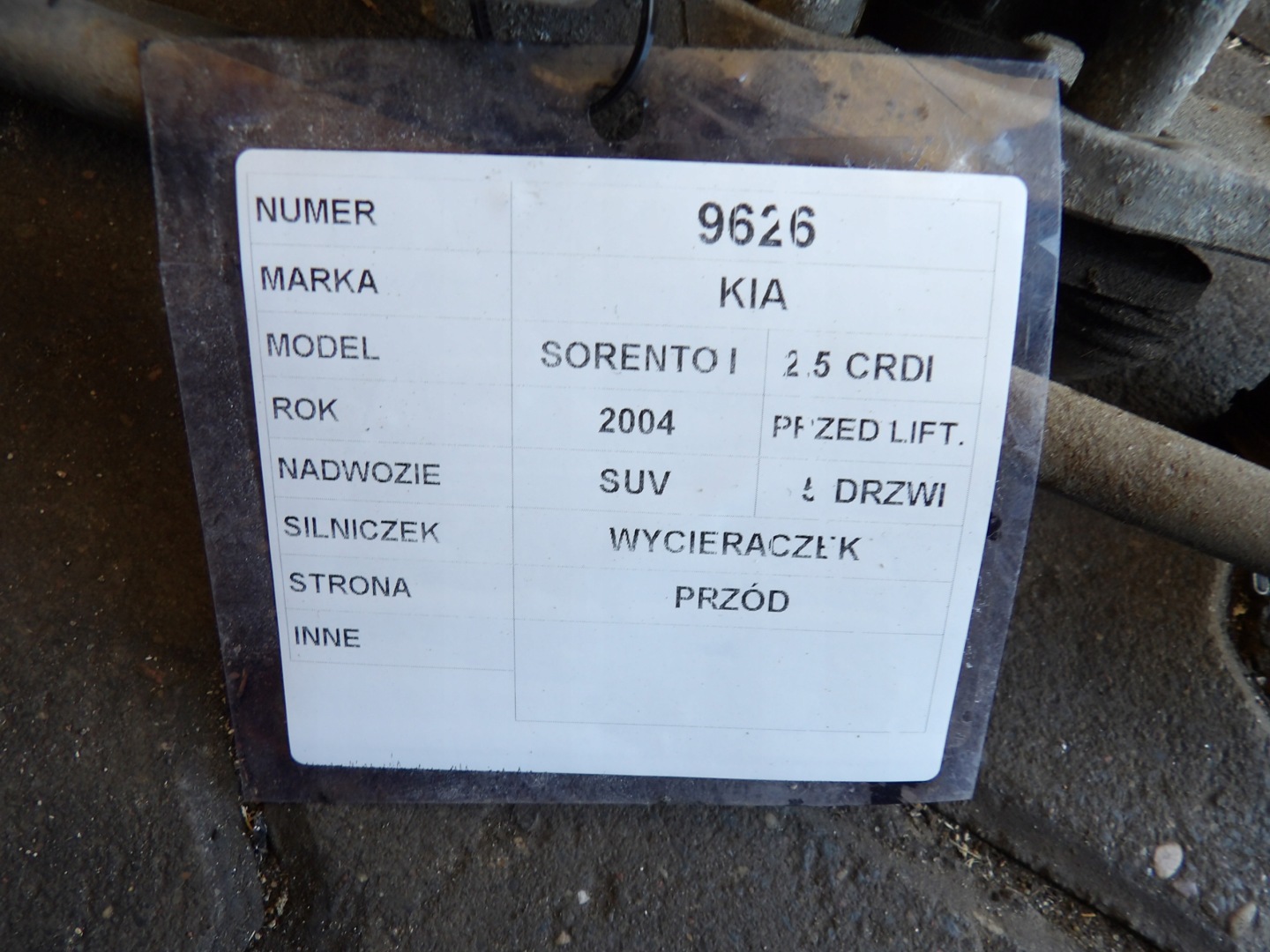 Kia Sorento und 2,5 crdi Wischergestänge