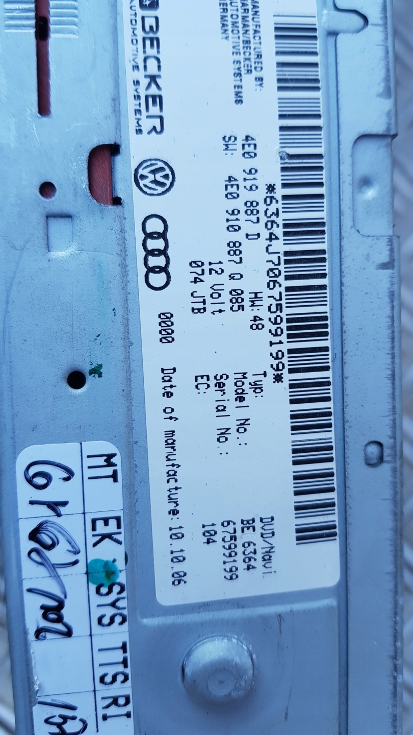 AUDI A6 C6 4F player NAvI navigation devices 4E0919887D