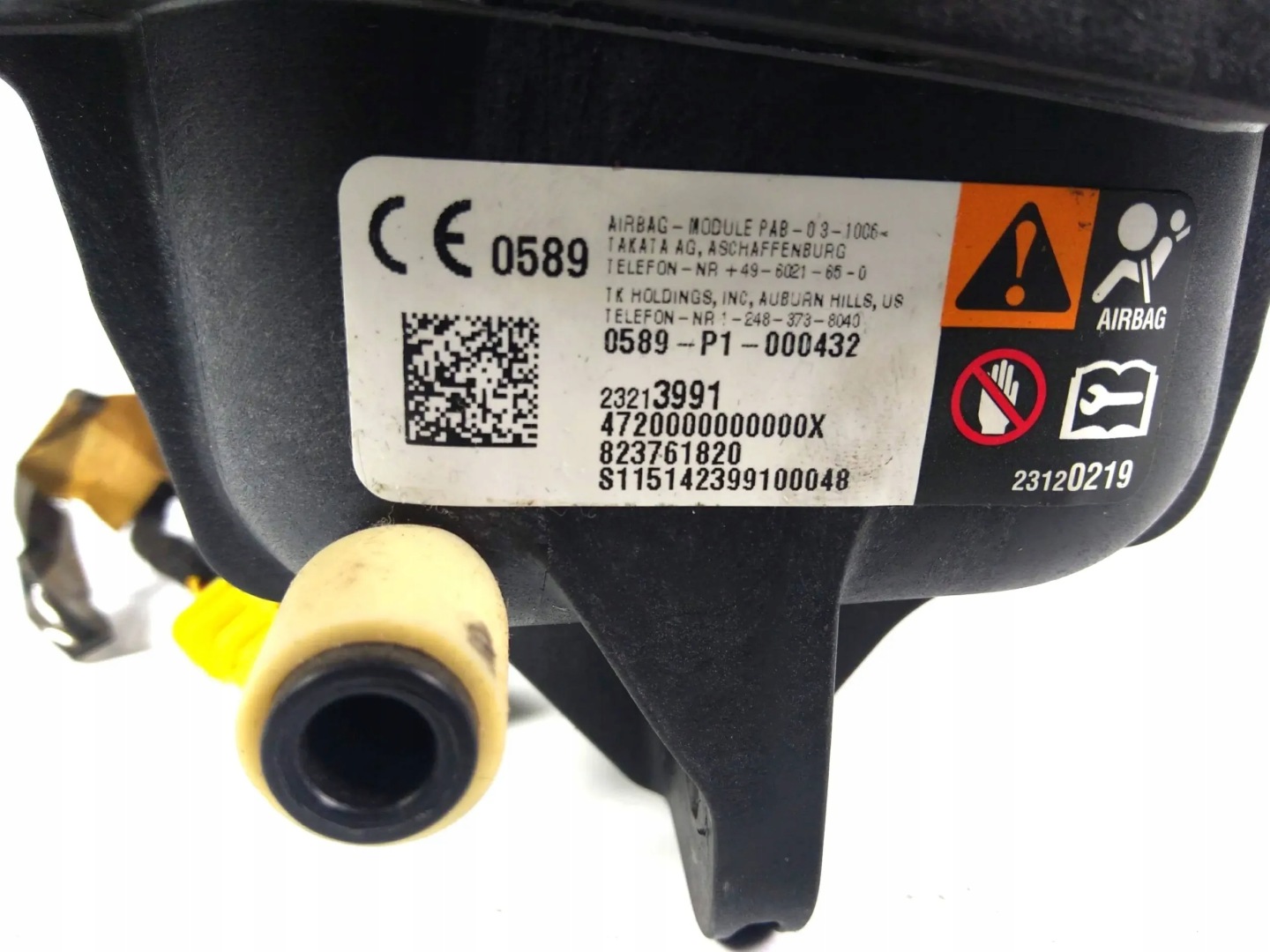 Chevrolet Corvette C7 passenger airbag airbag 2016-19