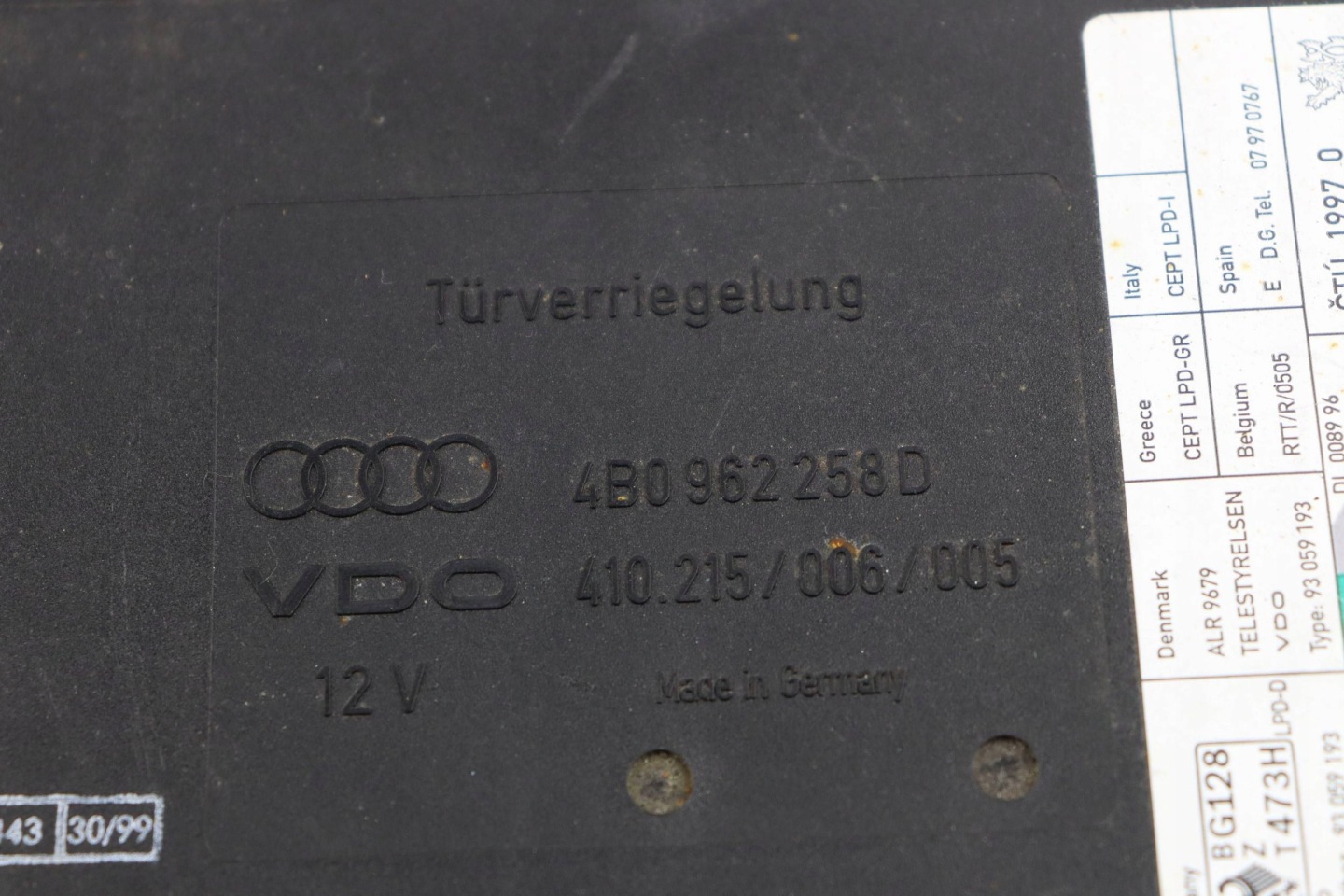 AUDI A6 C5 Unité commande confort Unité de contrôle 4B0962258D