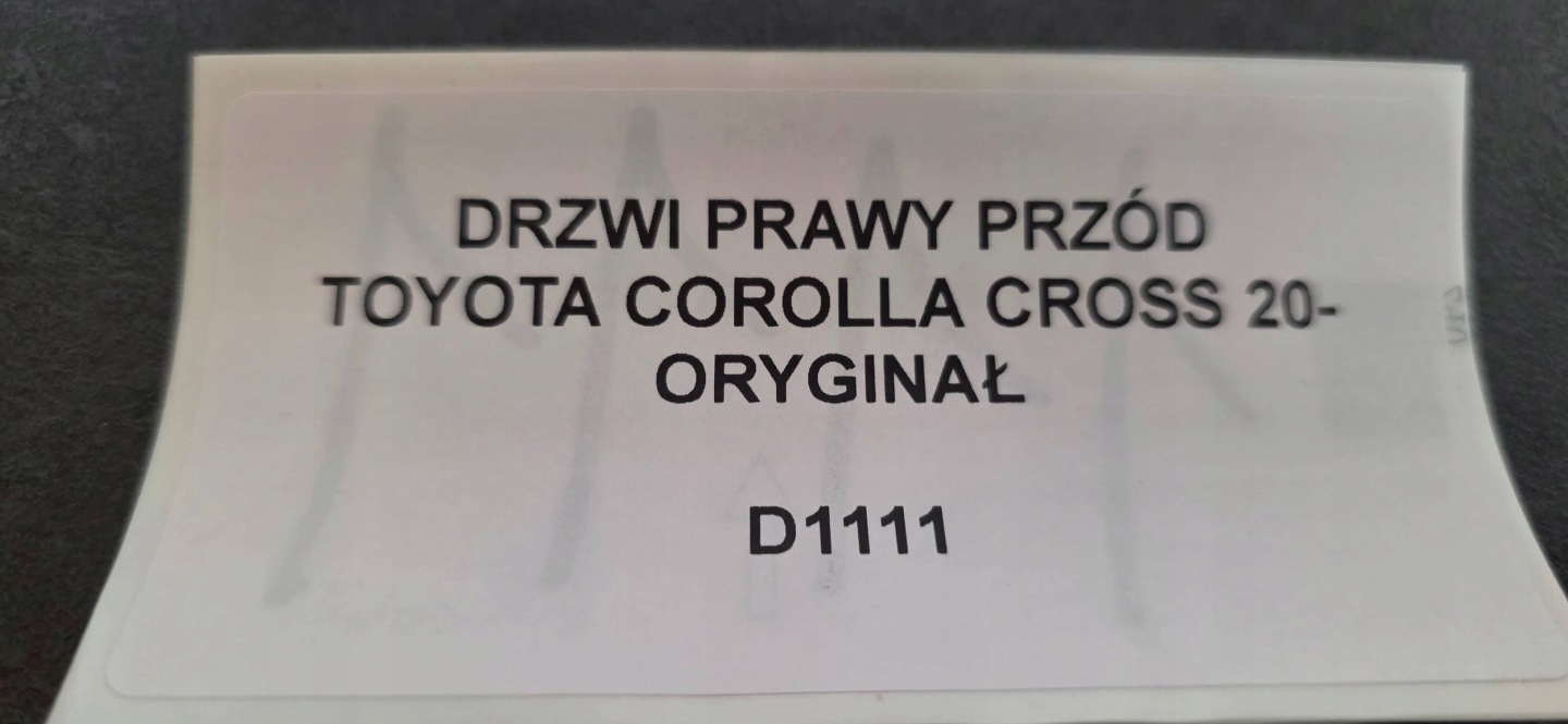 door right front TOYOTA COROLLA CROSS 20- original