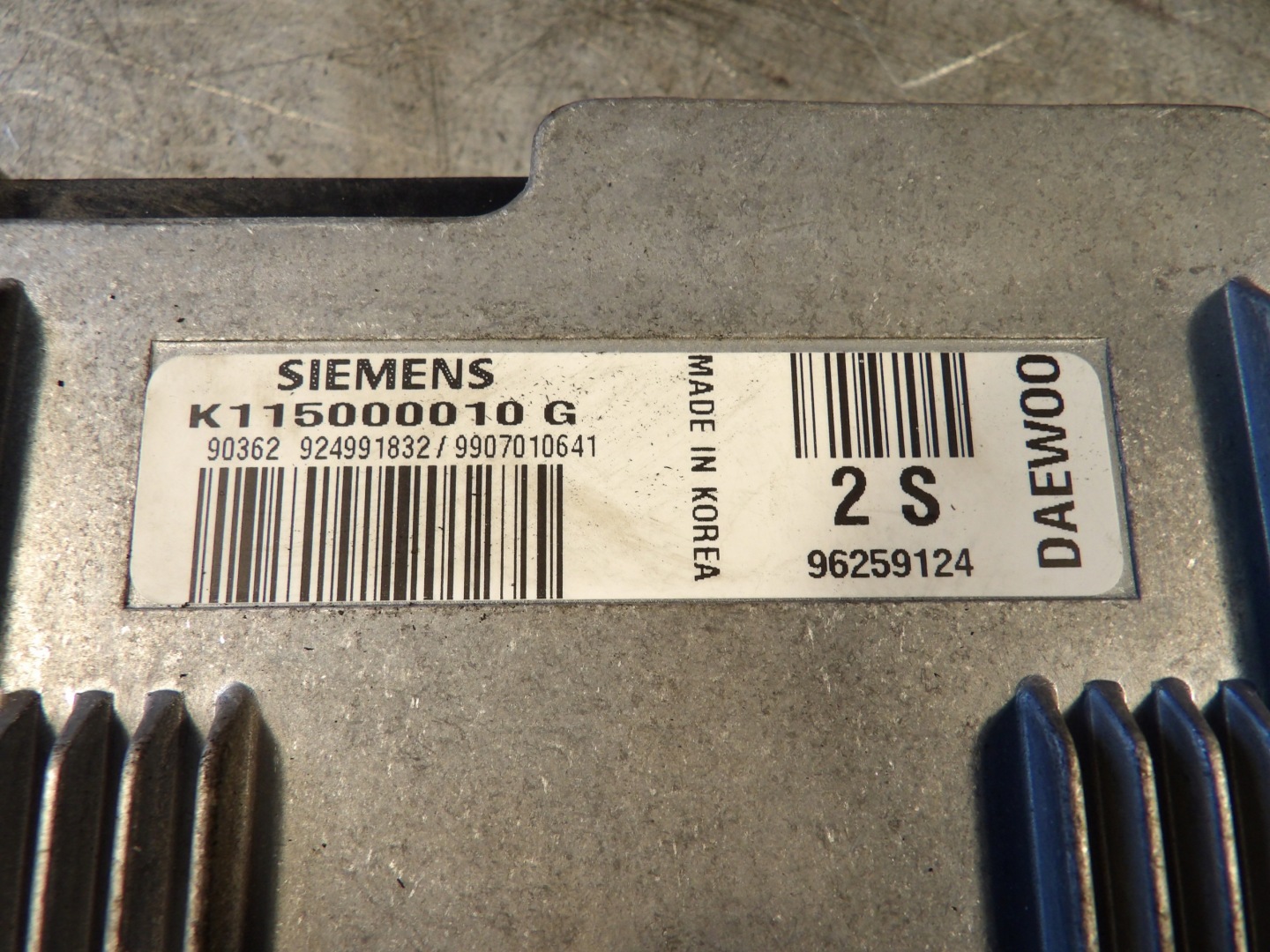 Daewoo Matiz computer, control unit 96259124 K115000010G