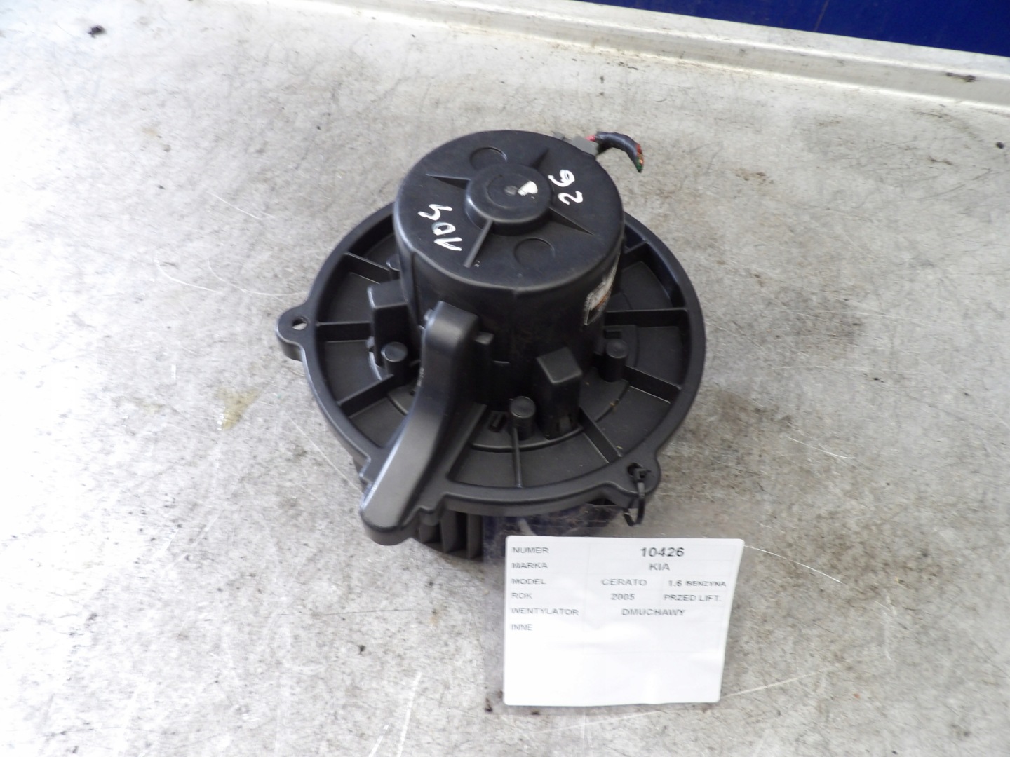 Kia Cerato a 1,6 ventilátor topení