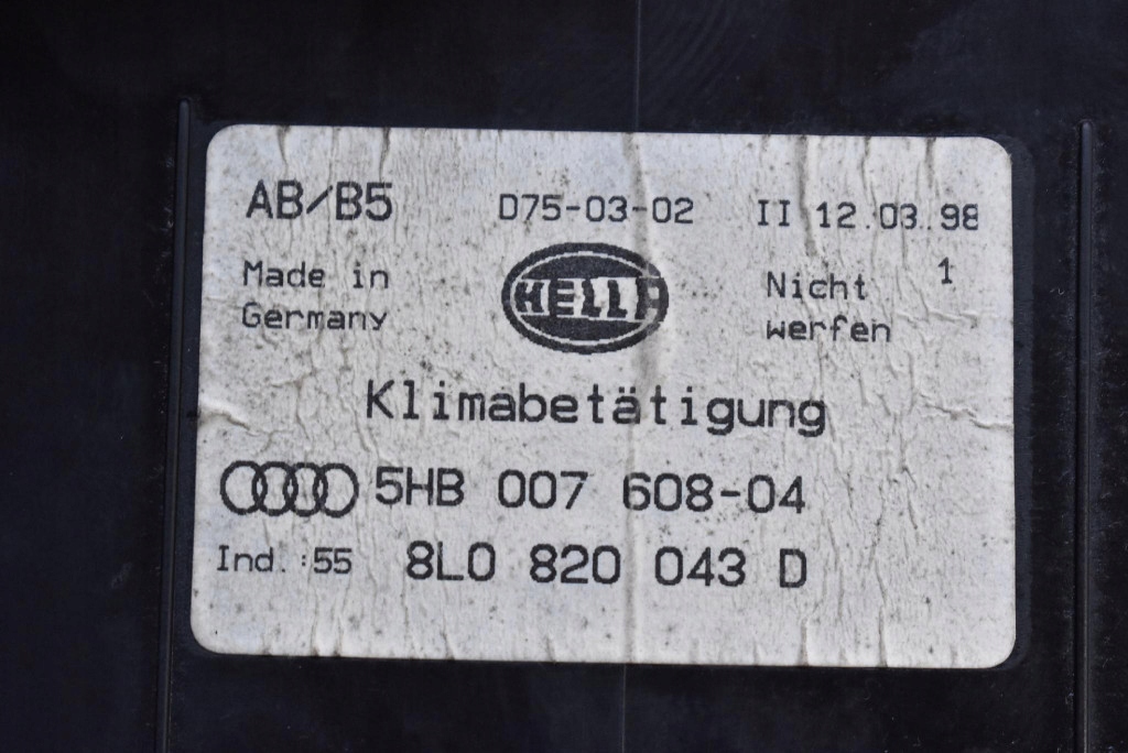 control panel air conditioning devices KLIMY 8L0820043D AUDI A3 8L 96-00