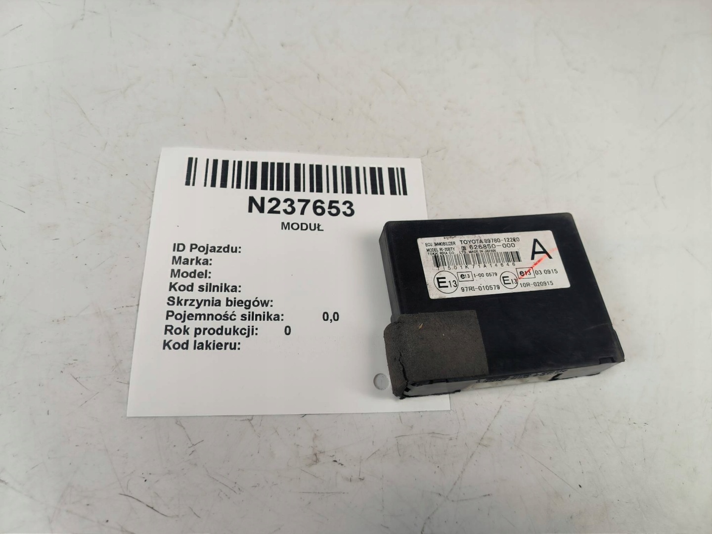 module IMMO 89780-12220 TOYOTA COROLLA E15