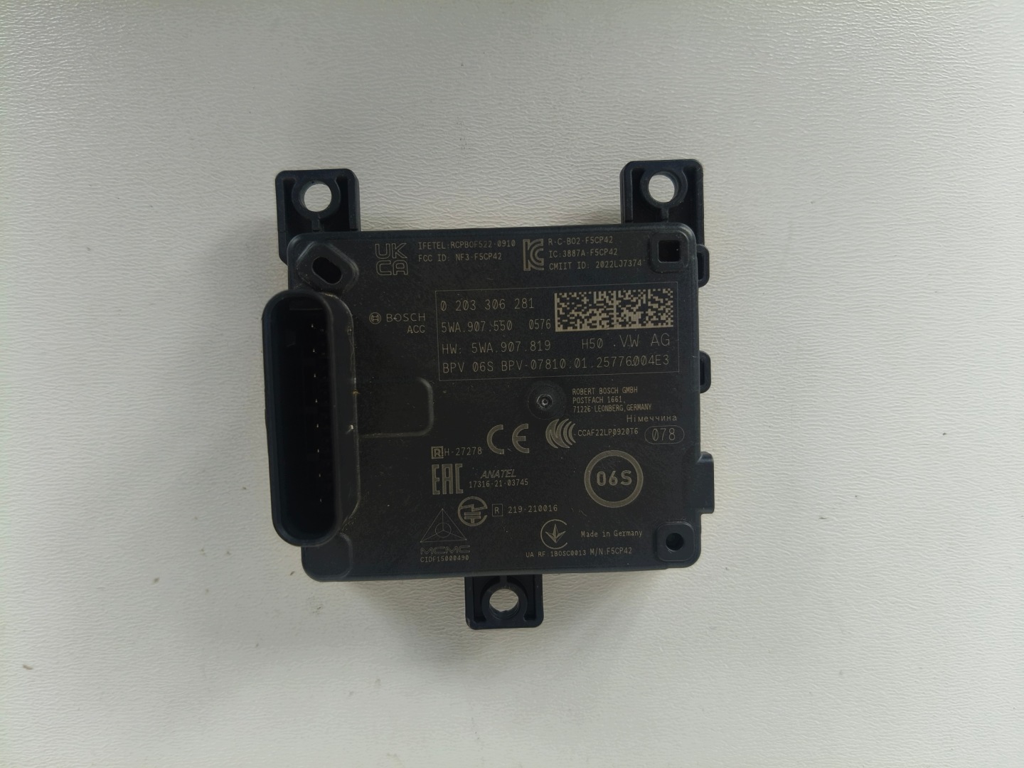 RADAR DISTRONIC ACC SENSOR VW SKODA 5WA907550
