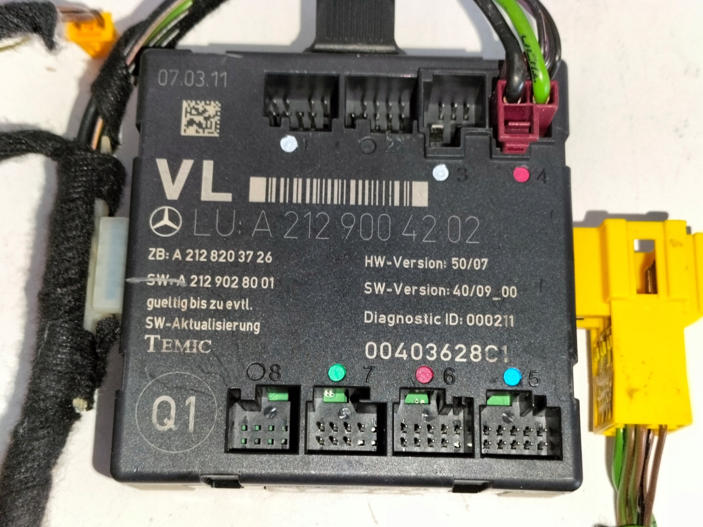 module control unit door front left MERCEDES E KLASA W207 COUPE 09