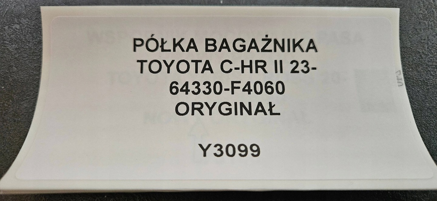 plato boot rear part Toyota C-HR II 64330F4060