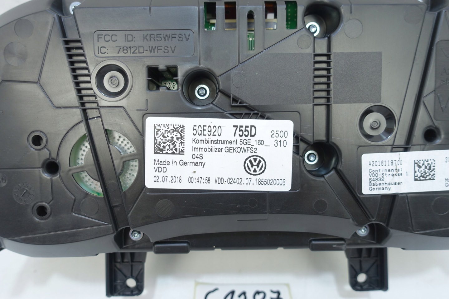 dials dials VW E-GOLF VII 5G 13696KM 5GE920755D