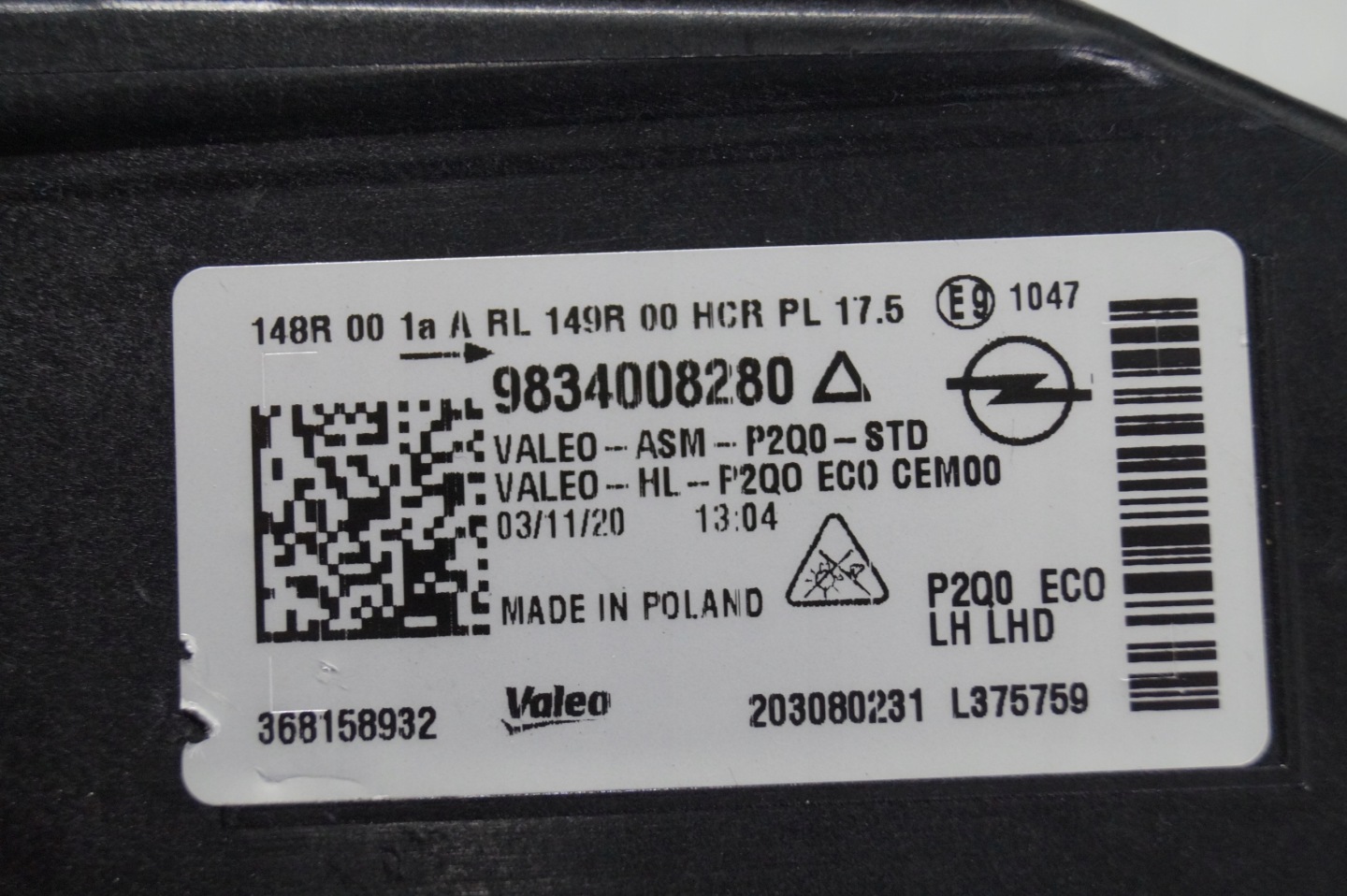 light front front left OPEL MOKKA B II 9834008280 368158932