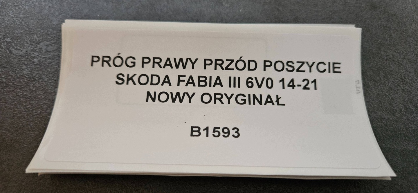 threshold right front side SKODA FABIA III 6V0 14-21 new original