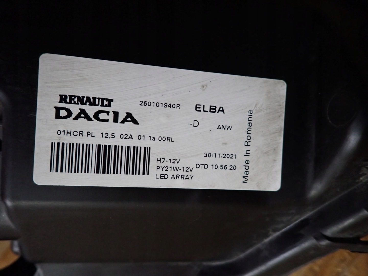 light right REFLEKTOR right LED DACIA JOGGER RK 2021- 260101940R