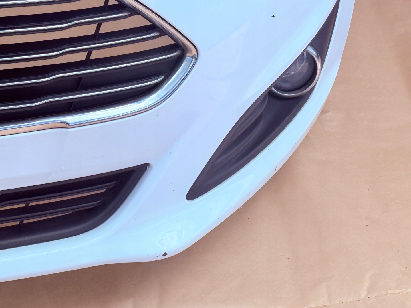FORD FIESTA MK7 LIFT 2012-2017 bumper front FROZEN WHITE original