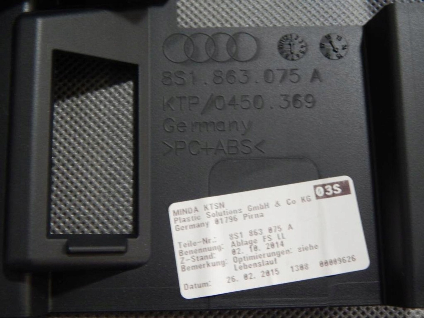 AUDI TT 8S Blende Abdeckung unter Lenkrad 8S1863075A