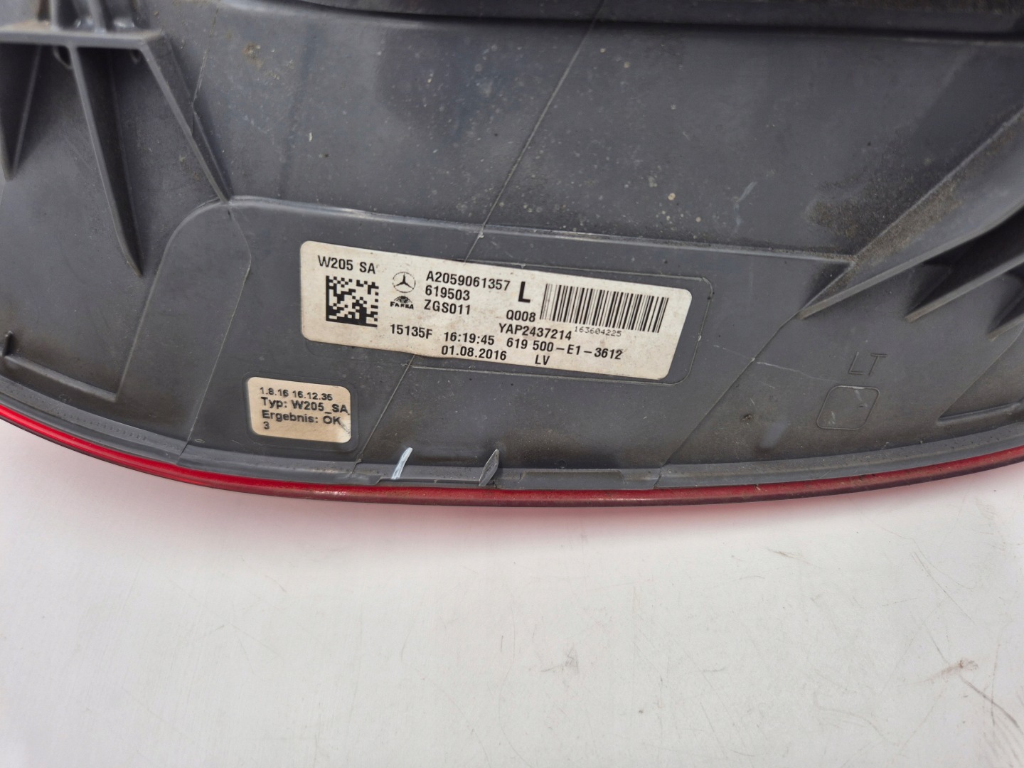 light rear part rear left MERCEDES W205 sedan original BDB!!