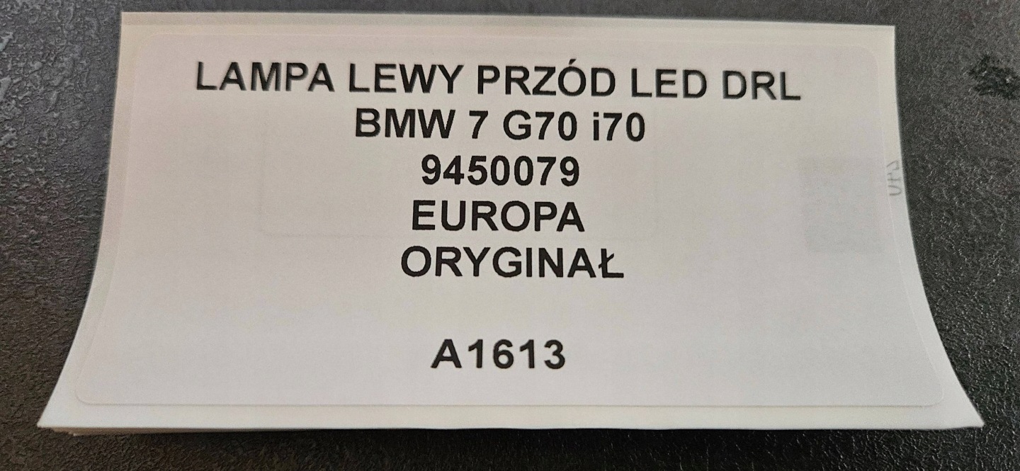 light left front LED DRL BMW 7 G70 I70 original EUROPA 9450079