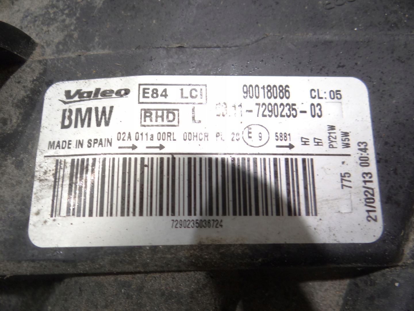 BMW X1 E84 light left front 7290235