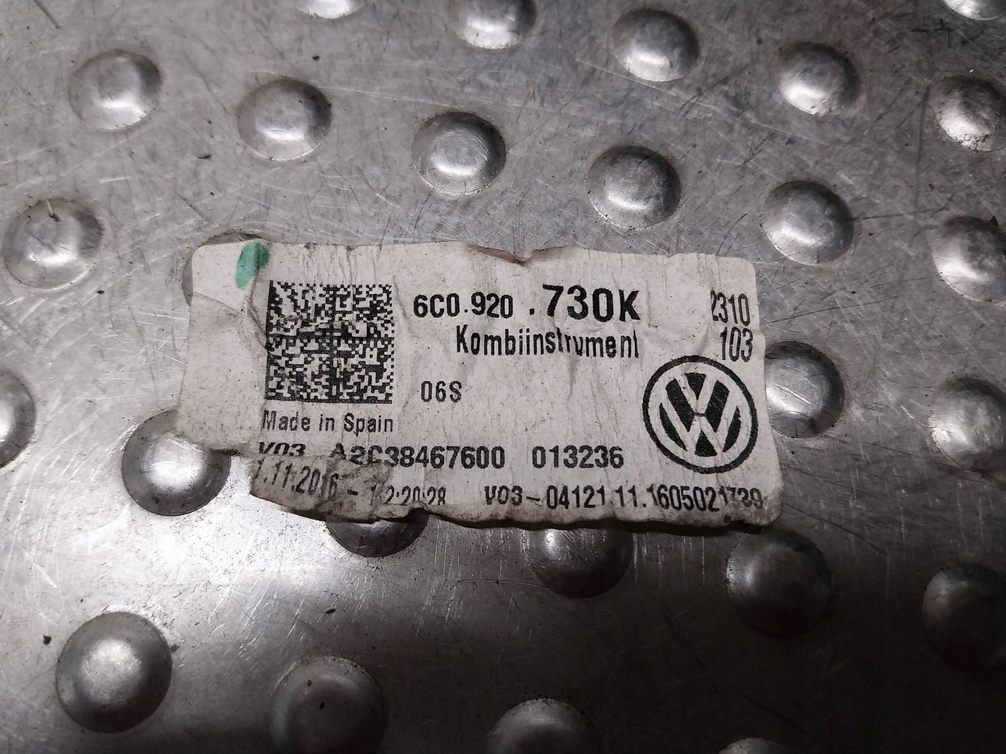 dials dials 6C0920730K VW POLO V 6C